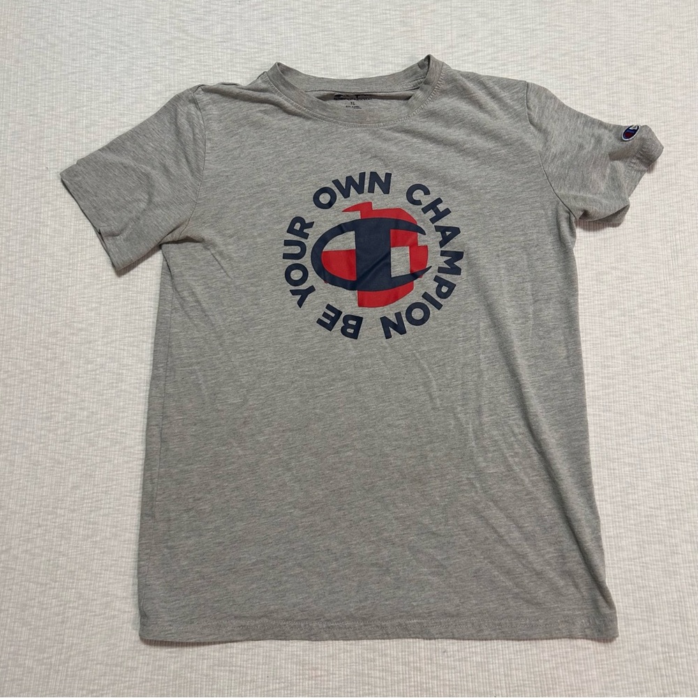 Champion Youth Size XL Grey Heather Short Sleeve Crew Neck T-Shirt